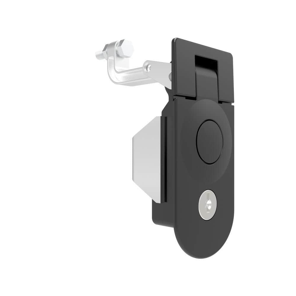 A-1445-357-1-40 | Compression type door lock, sealed lever, key lock, lock with dust cover, zinc alloy, powder coating, black