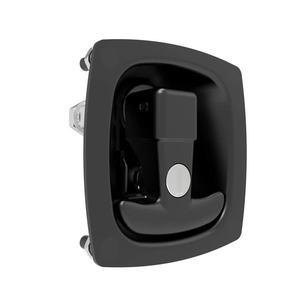 A-1547-1010-40 | Compression type door lock, lift turn series, heavy duty size, standard housing, key lock, steel, powder coated, black.