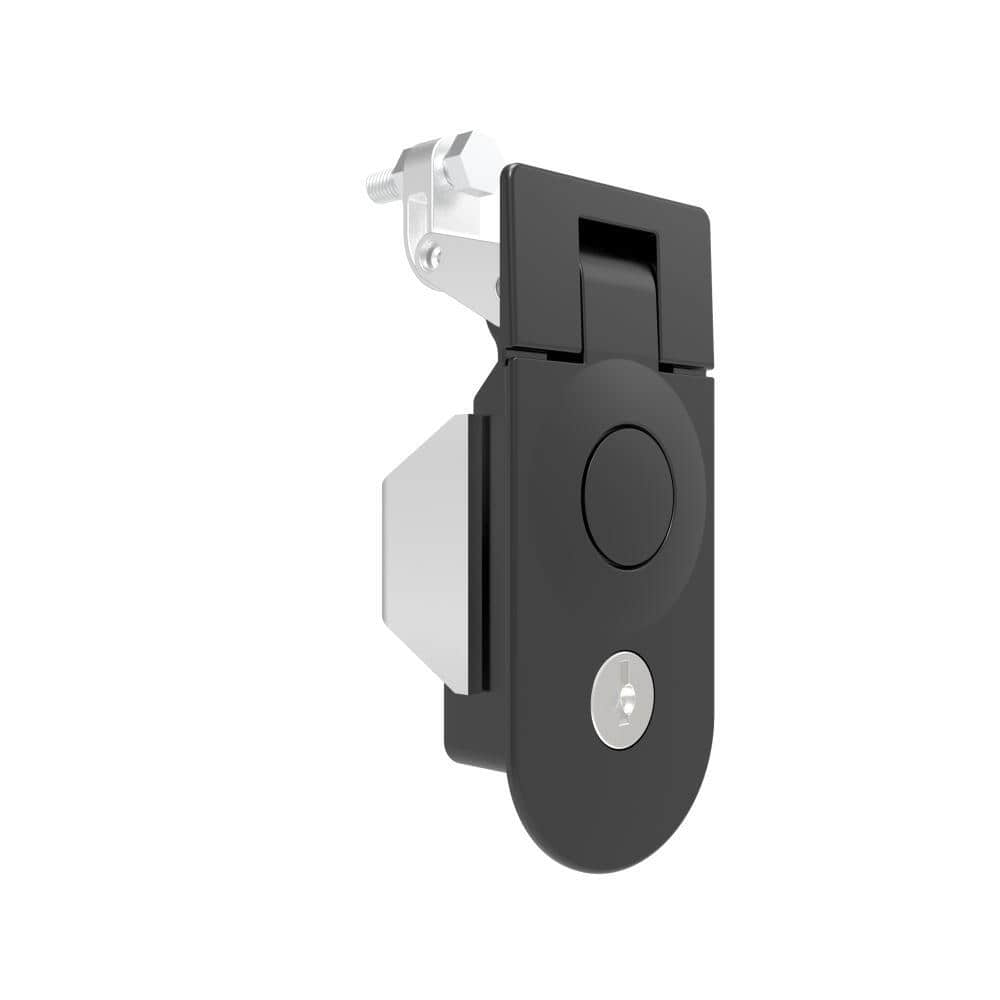 A-1445-329-1-40 | Compression type door lock, sealed lever, key lock, lock with dust cover, zinc alloy, powder coating, black

