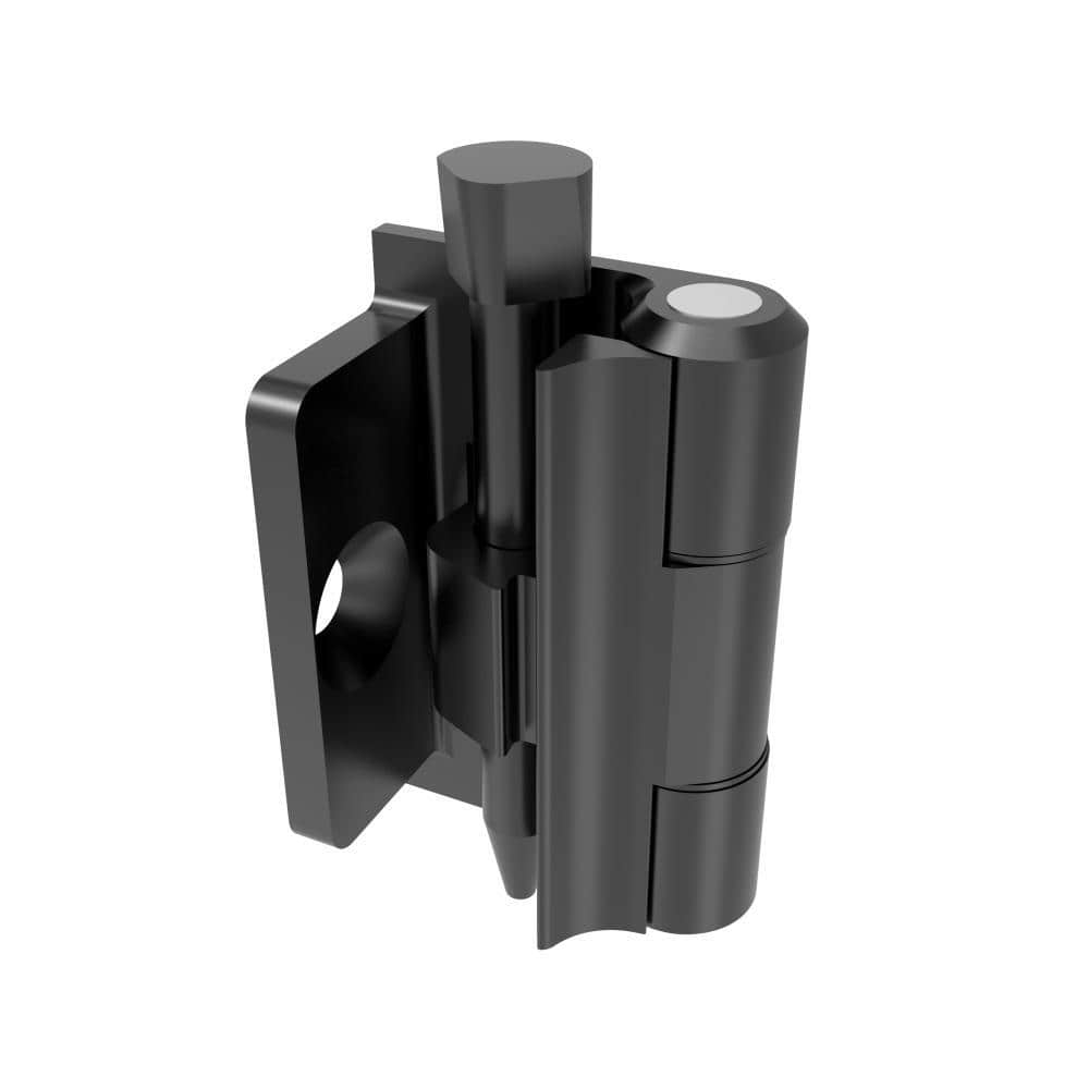 H2-2315-40 | Corner door  removable hinge, heavy duty, zinc die, powder coated, black