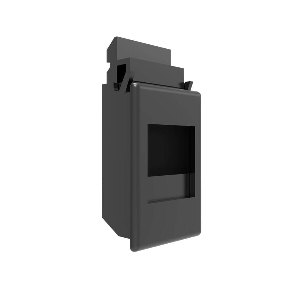 F-1908-120 | Push-to-Close Slide Latch, Middle Size, 1mm~2mm (0.04~0.08in) Panel Thickness,ABS,black