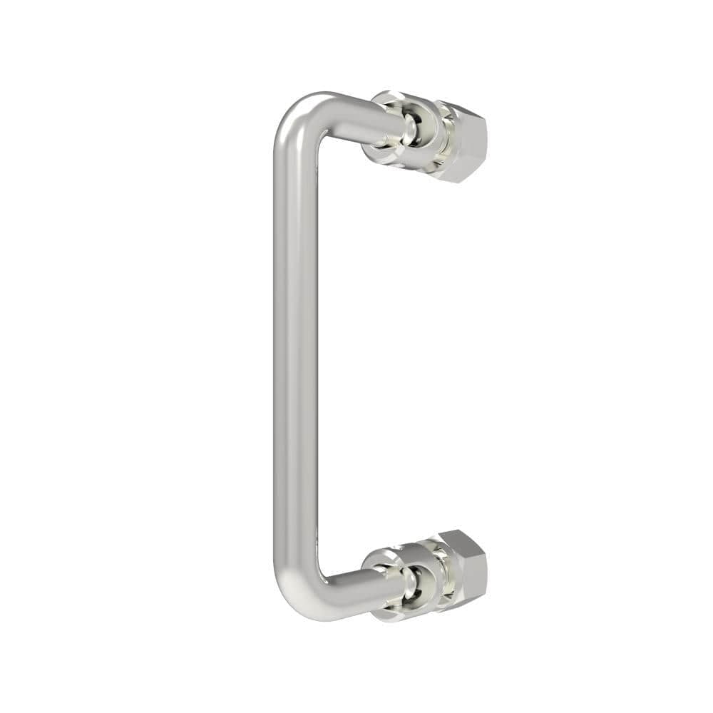 E-3206-100-30 | 90 degrees Folding handle , 100 mm (3.93 in) hole center, stud and nut, M10 X 1.5, Steel, chrome plating, bright