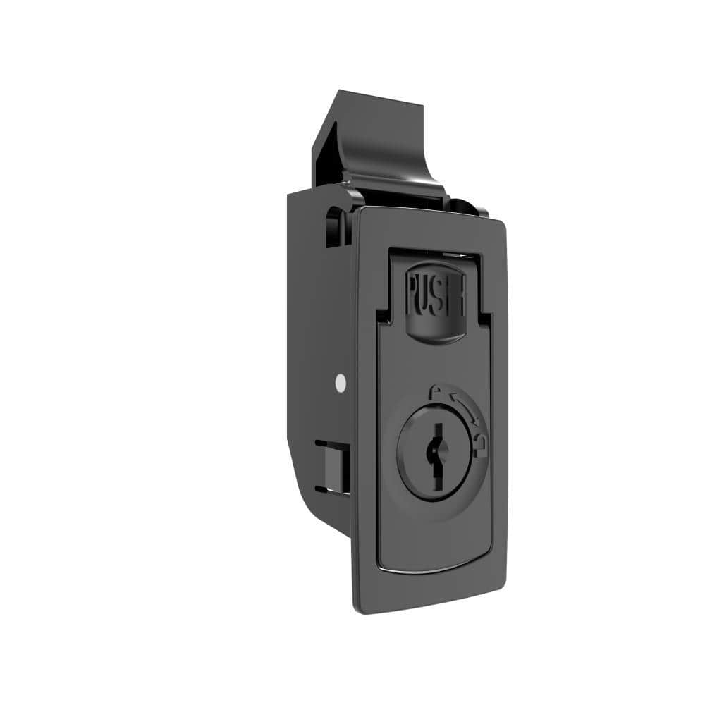 F-1915-10 | Psuh-to-close latch, snap-in, large size, K200 Key lock, 1.6mm(. 060 in) Panel thickness, ABS, black