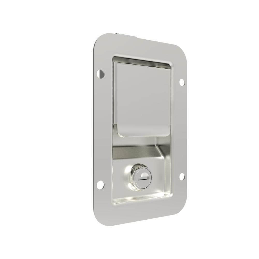 B-1513-11-A1 | Paddle latch, large size, key lock, rivet mount, stainless steel, polished finish