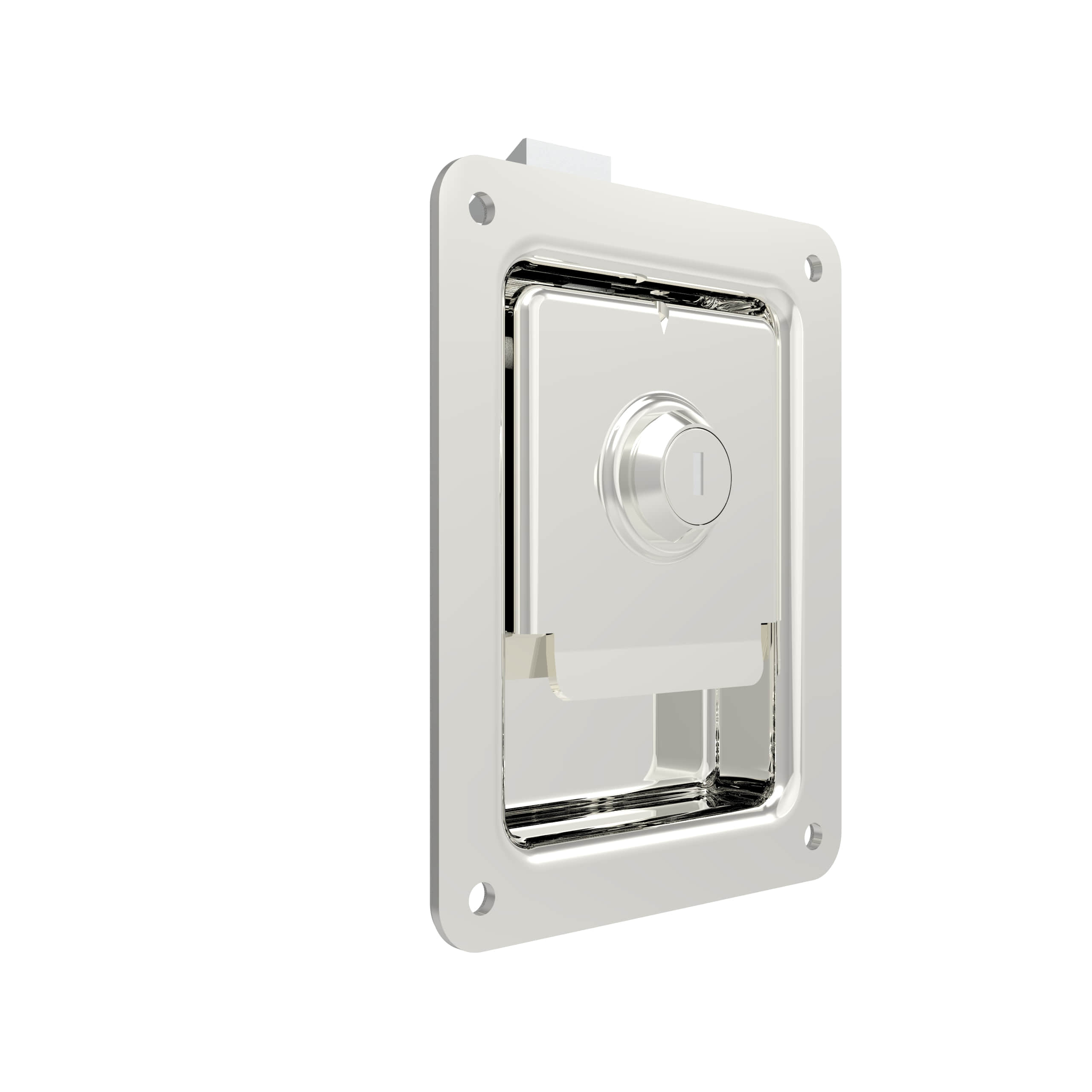 B-1511-10-A1 | loquet à palette, grande taille, serrure à clé, montage par rivet, acier inoxydable, fini poli