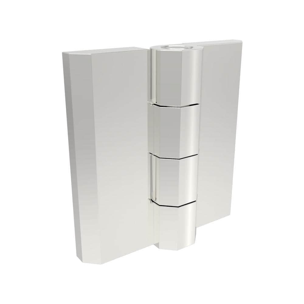 H1-2101-601-A1 | Surface fixed hinge, 60x60mm, M6 stud mount, stainless steel, mirror polished, bright