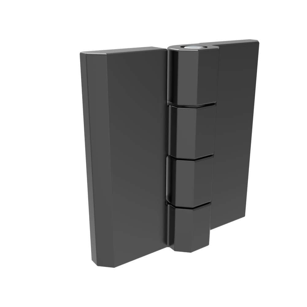 H1-2101-501-40 | Surface Fixed Hinge, 50x50mm, M5 stud mount, zinc alloy, powder coated, black