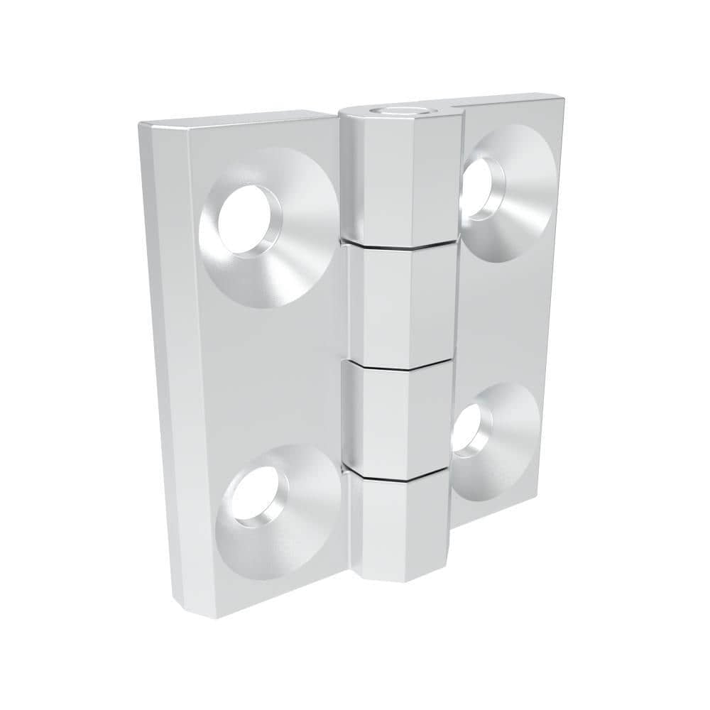 H1-2101-600-30 | Surface Fixed Hinge, 60x60mm, M6 Countersunk screw mounting, Zinc alloy, Chrome plating, bright