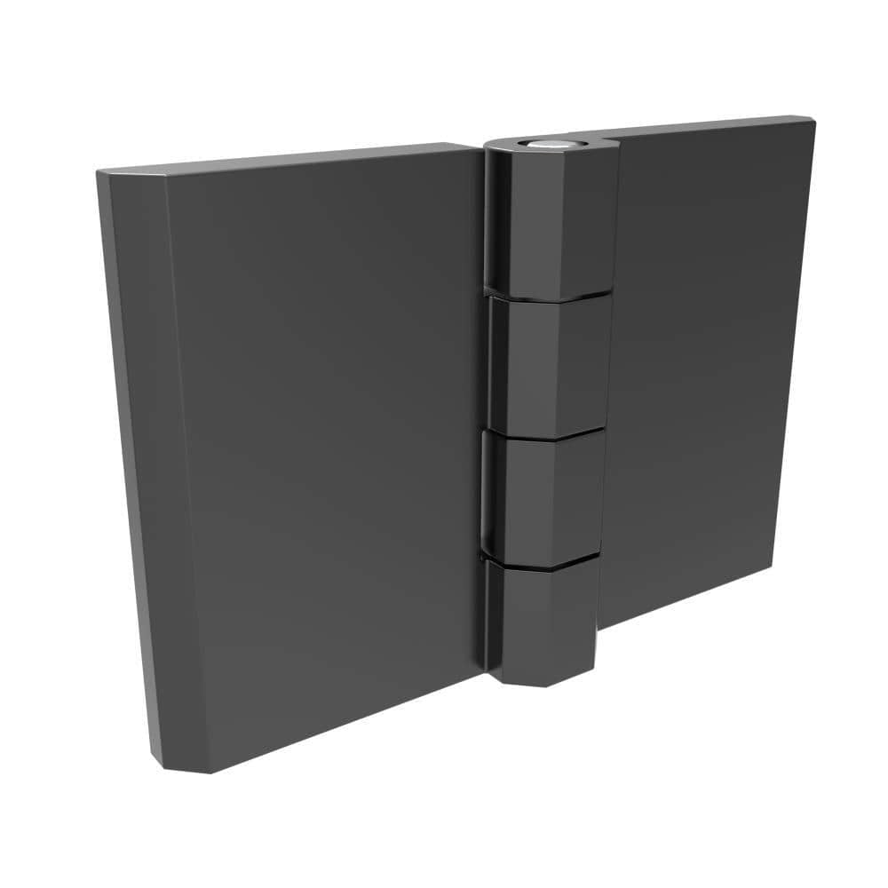 h1-2101-5761-40 | 表面固定铰链，50x76mm，M6螺柱安装，锌合金，粉末涂层，黑