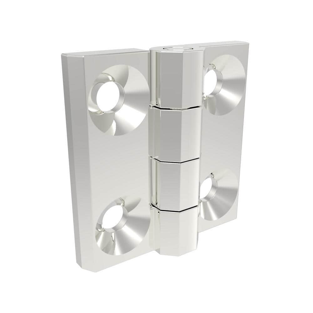 H1-2101-600-A1 | Surface Fixed Hinges, 60x60mm, M6 Countersunk screw mount, Stainless Steel, Mirror polished, bright