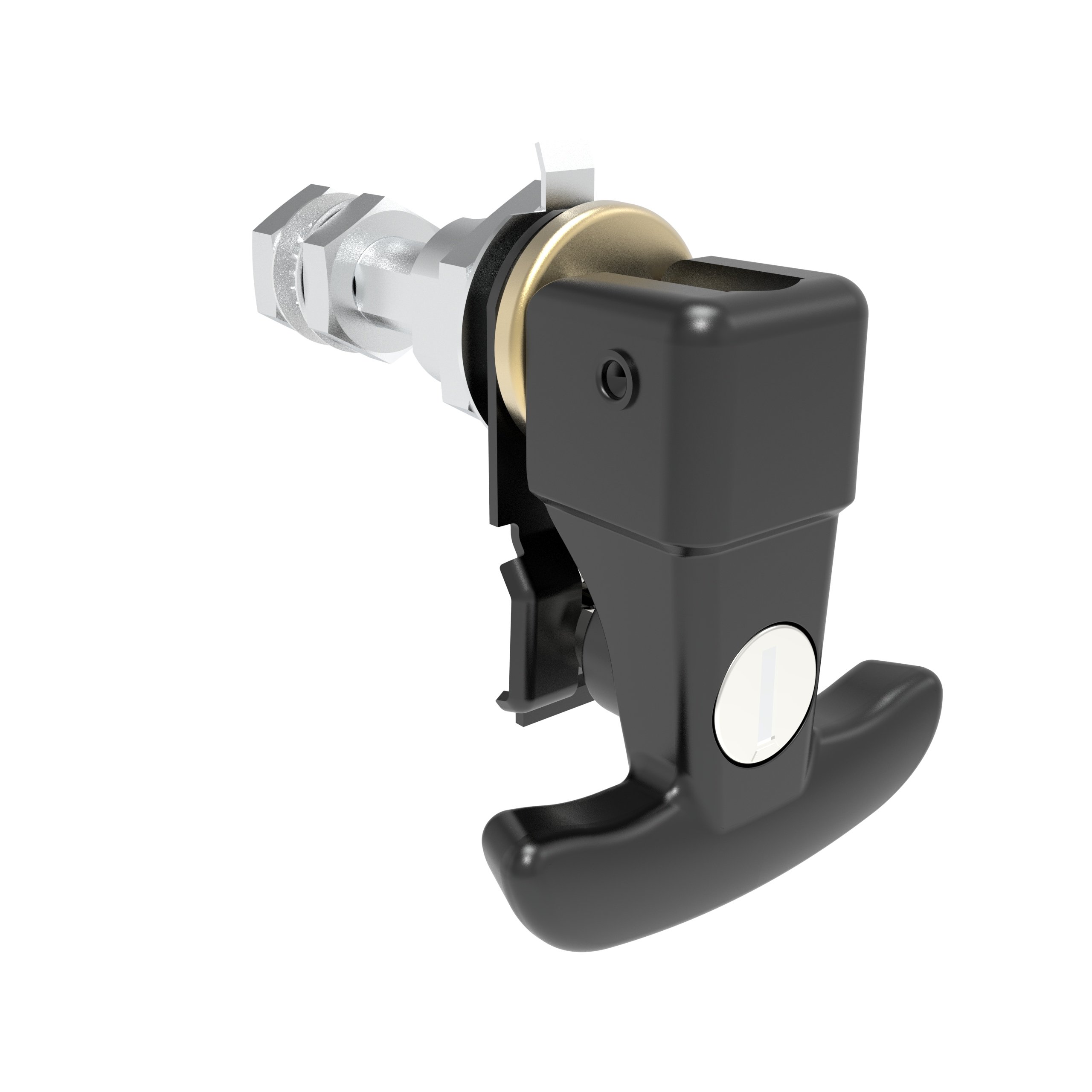 A-1548-1010-40 | Compression type door lock, lift turn series, heavy duty size, key lock, steel, powder coated, black.