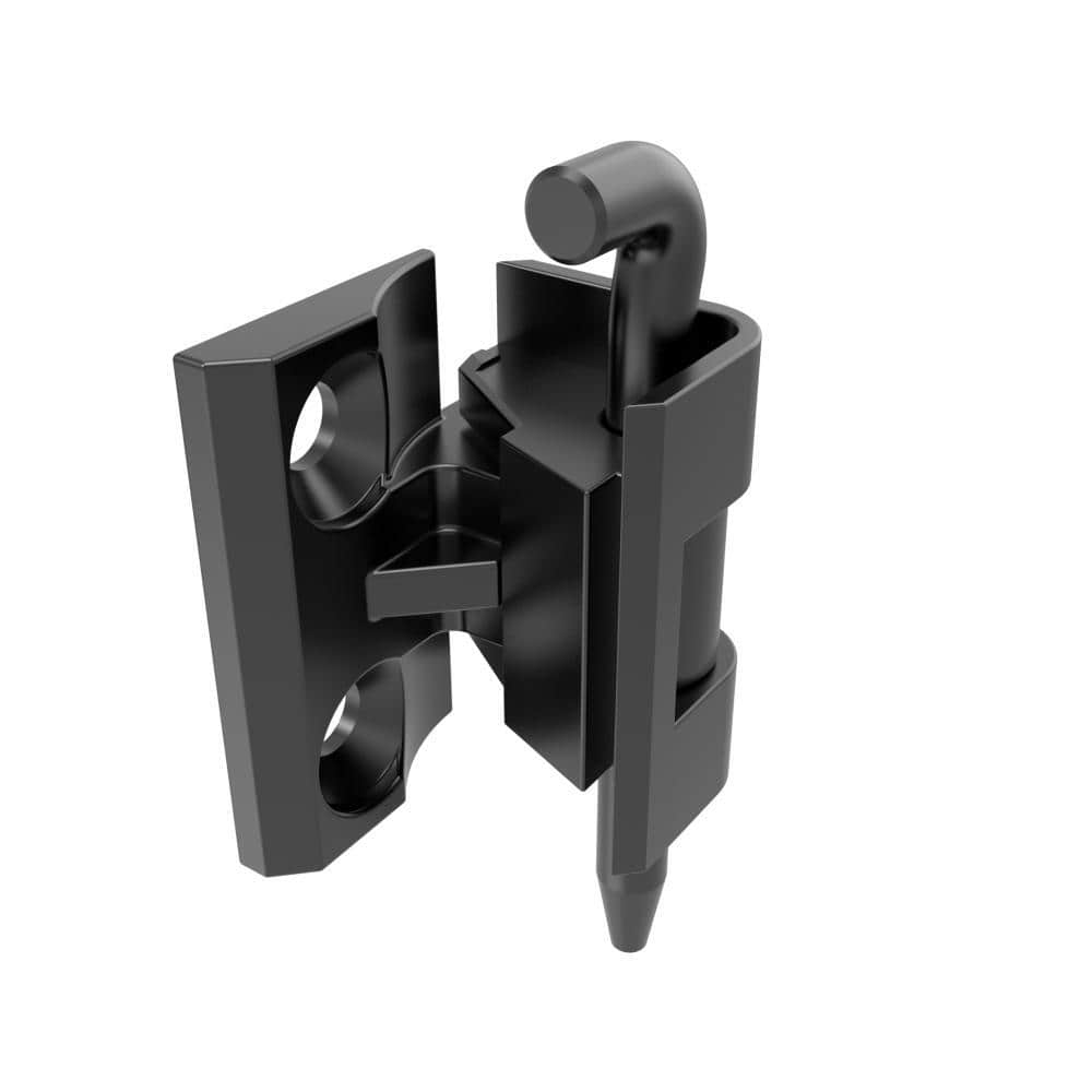 H2-2306-15-40 | Corner door removable hinge, 1.5mm door thickness,steel pin, body zinc alloy, powder coated, black