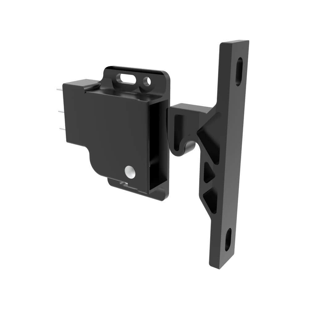 F-2003-1803 | Push-to-Close Latch, Rivet / Screw (thru hole) Mounting, With Microswitch, 13N (3 lbf) , Plastic, Black