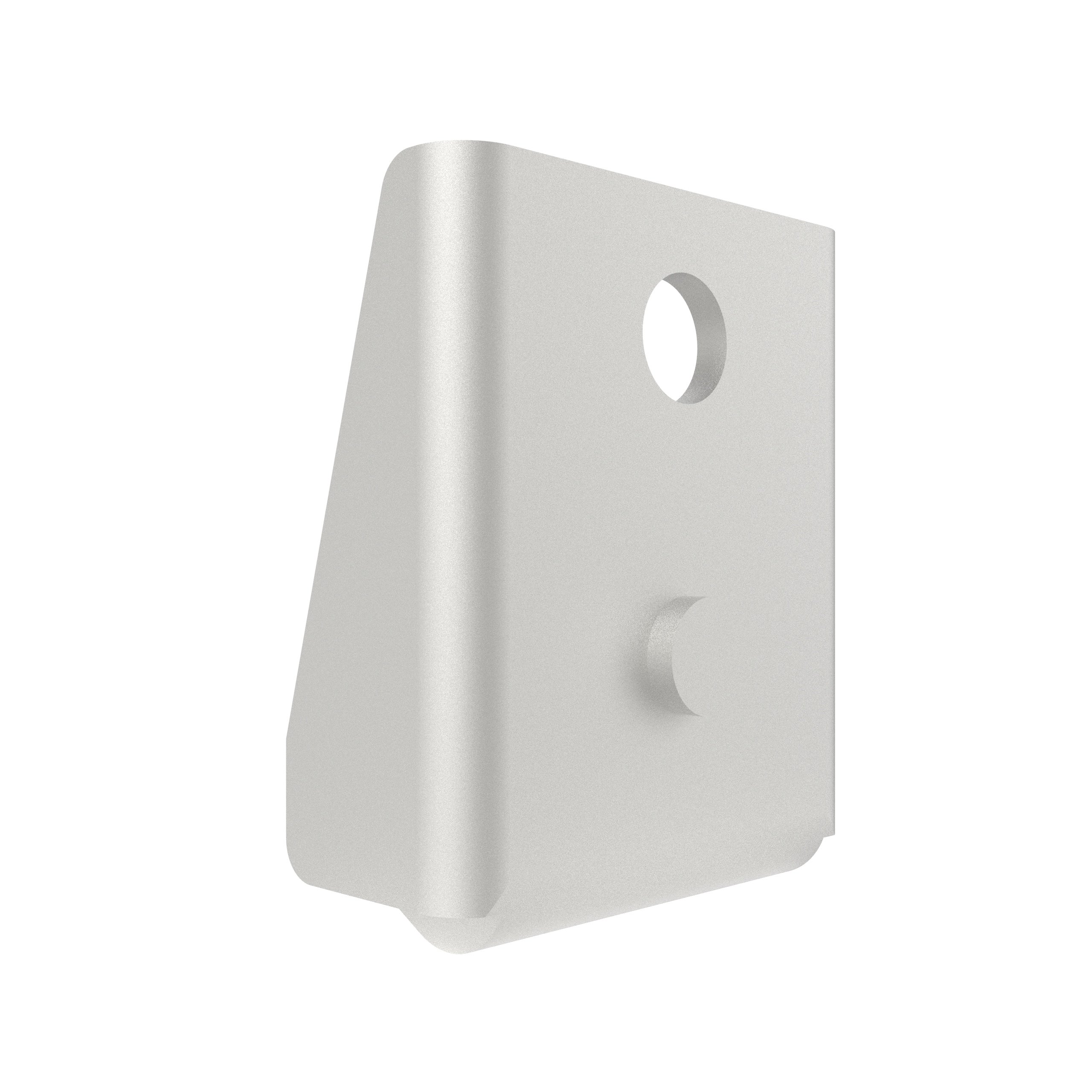 1642-104 | Exposed keeper, single hole mounting, stainless steel, passivated, bright