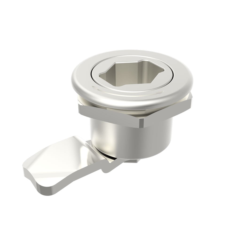 D1-1425-A1 | 直角旋转锁,GH26mm锁体， 18m六角内凹锁芯，不锈钢，抛光，亮