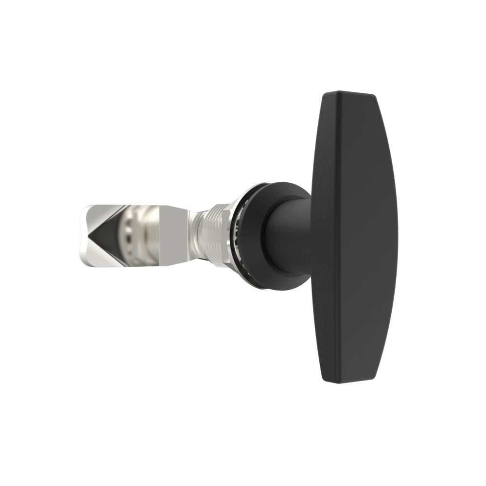 b-1201-030-40 | T型手柄，GH30锁体，无限制 ，手动，锌合金，粉末涂层，黑