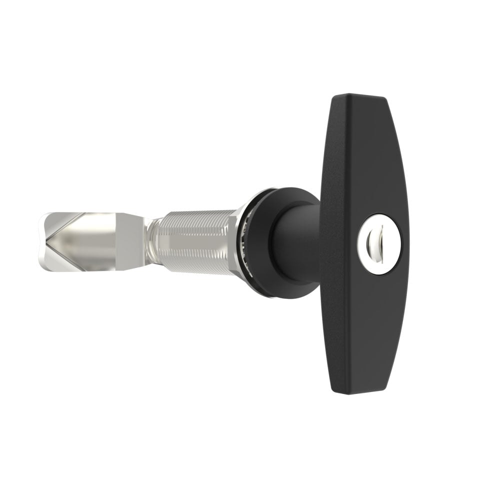 b-1201-160-40 | T型手柄，GH60锁体，K333钥匙锁定，手动，锌合金，粉末涂层，黑色