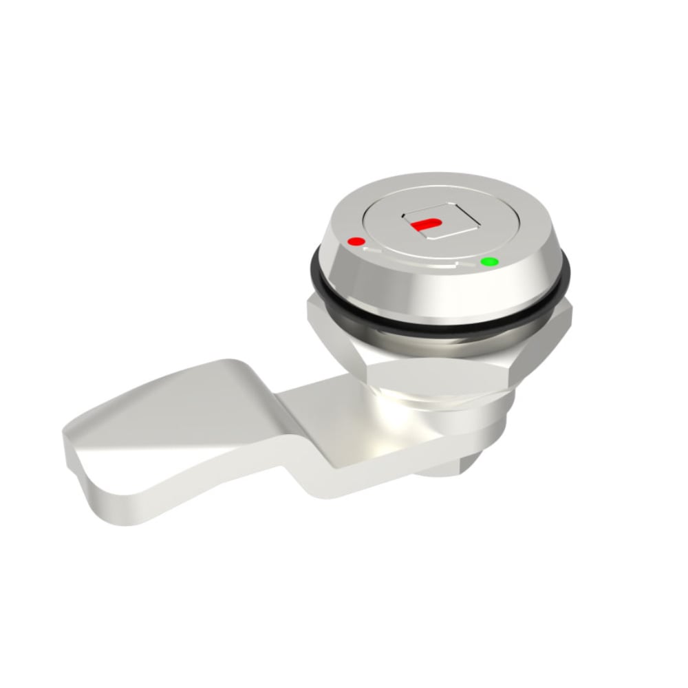 D4-1447-247 | Quarter turn cam Latch,Safety Lock, 7mm square Core with Red and Green Dots, Stainless Steel, Passivated
