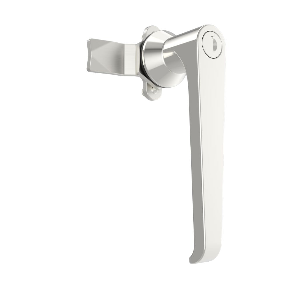 B-1311-10-30 | Quarter-turn cam latch, l-handle with cam, key lock, zinc alloy, chrome plating, bright