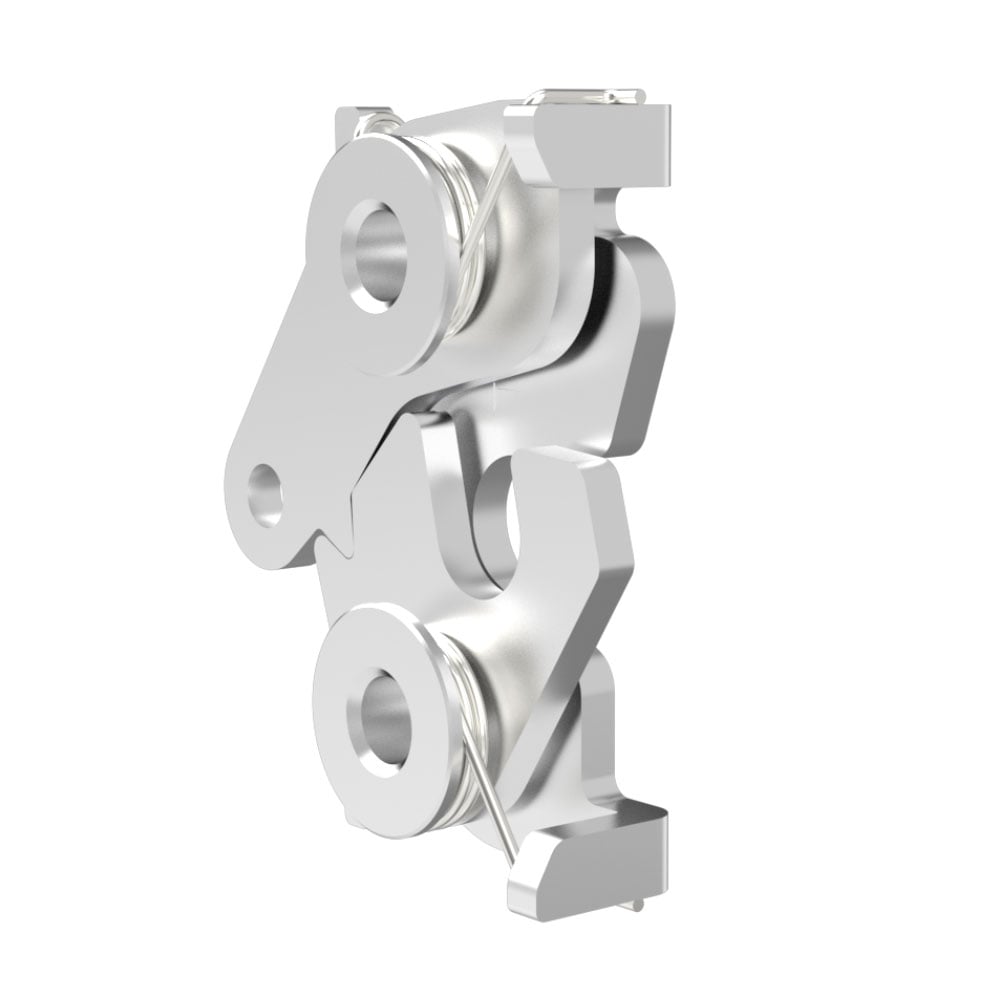 3003-11-20-10 | 旋转式推合门闩，左，中型尺寸，单级，底部驱动，钢，镀锌，亮